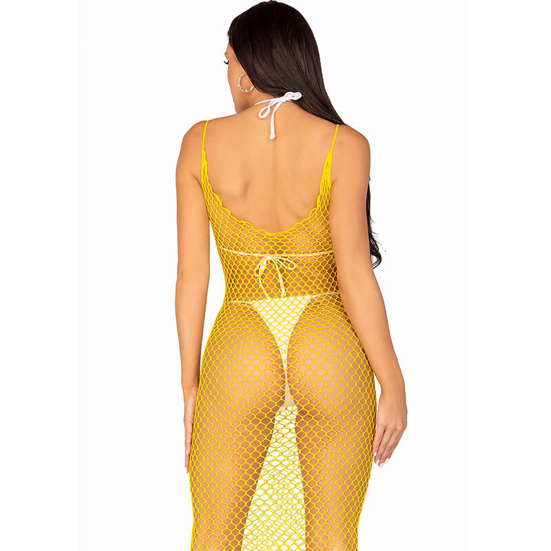 LEG AVENUE - ABITO LUNGO IN RETE GIALLO TAGLIA UNICA – Abiti sexy – foto 3