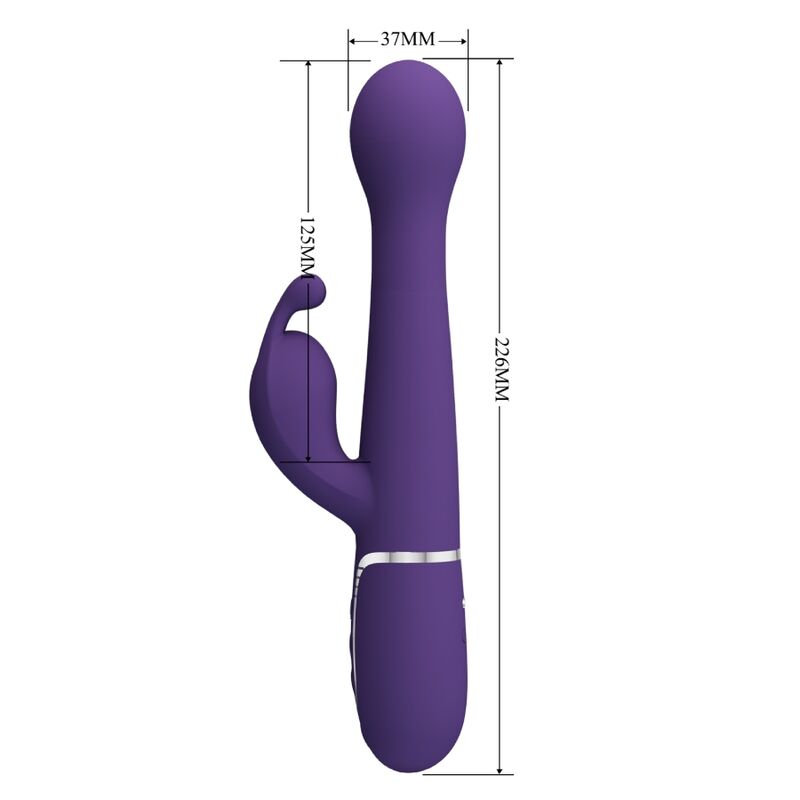 PRETTY LOVE - DEJON VIBRATORE RABBIT 3 IN 1 MULTIFUNZIONE VIOLA – Vibratori di coniglio – foto 8