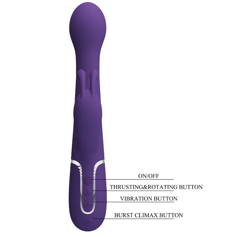 PRETTY LOVE - DEJON VIBRATORE RABBIT 3 IN 1 MULTIFUNZIONE VIOLA – Vibratori di coniglio – foto 9