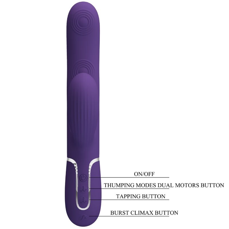 PRETTY LOVE - PERLITA VIBRATORE G-SPOT 3 IN 1 MULTIFUNZIONE VIOLA – Vibratori di coniglio – foto 9