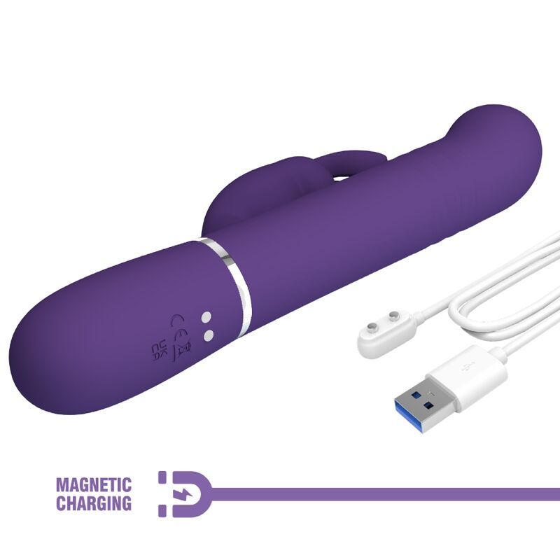 PRETTY LOVE - COALE VIBRATORE CONIGLIO CARBONE 4 EN 1 VIOLA – Vibratori di coniglio – foto 9