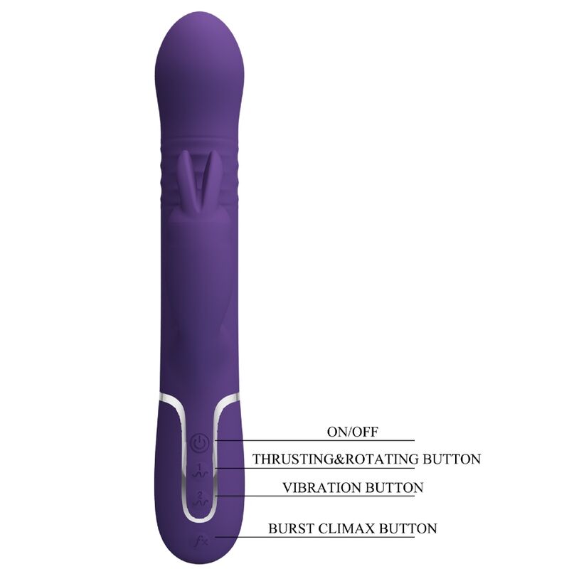 PRETTY LOVE - COALE VIBRATORE CONIGLIO CARBONE 4 EN 1 VIOLA – Vibratori di coniglio – foto 8