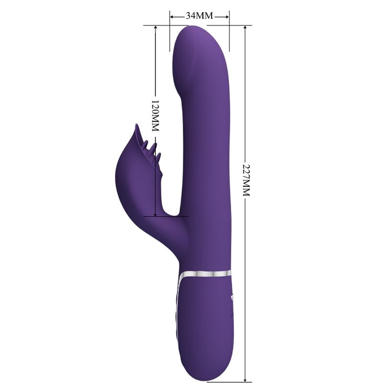 PRETTY LOVE - ZALIN PERLE VIBRATORE CONIGLIO 4 EN 1 VIOLA – Vibratori a punto G – foto 8
