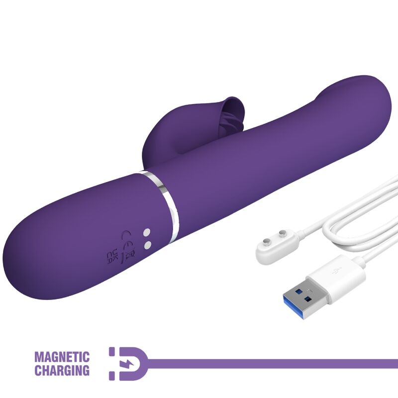PRETTY LOVE - ZALIN PERLE VIBRATORE CONIGLIO 4 EN 1 VIOLA – Vibratori a punto G – foto 10