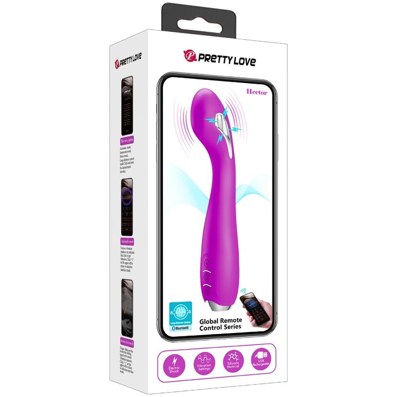 PRETTY LOVE - HECTOR VIBRATORE ELETTROSHOCK APP GRATUITA VIOLA – Vibratori con APP – foto 18