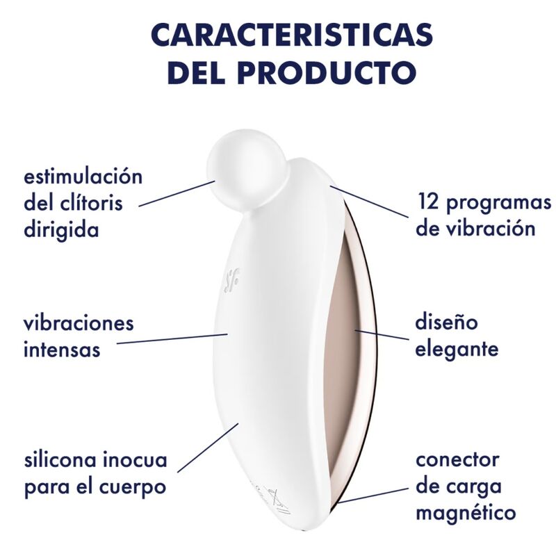 SATISFYER - SPOT ON 2 VIBRATORE LAY-ON BIANCO – Vibratori clitoridei da posare – foto 4