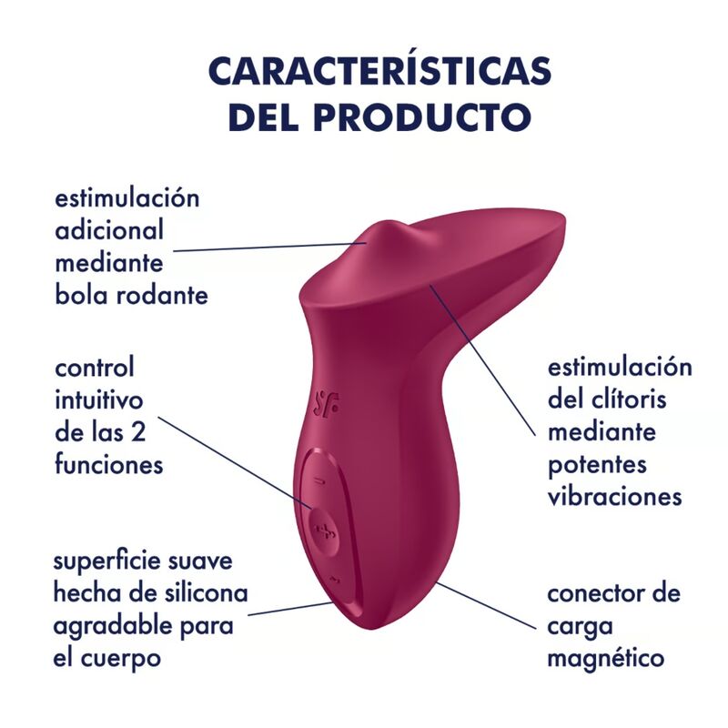 SATISFYER - VIBRATORE ECCITANTE DA APPOGGIO CLITORIDE FUCSIA – Vibratori clitoridei da posare – foto 4