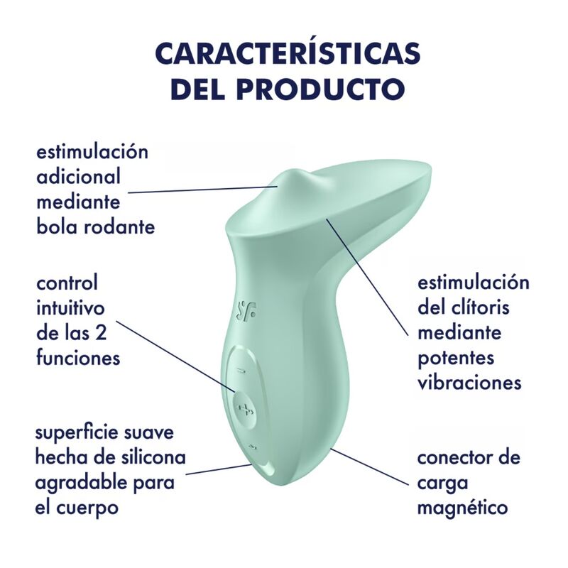 SATISFYER - VIBRATORE EXCITERRR DA APPOGGIO CLITORIDE MENTA – Vibratori clitoridei da posare – foto 4