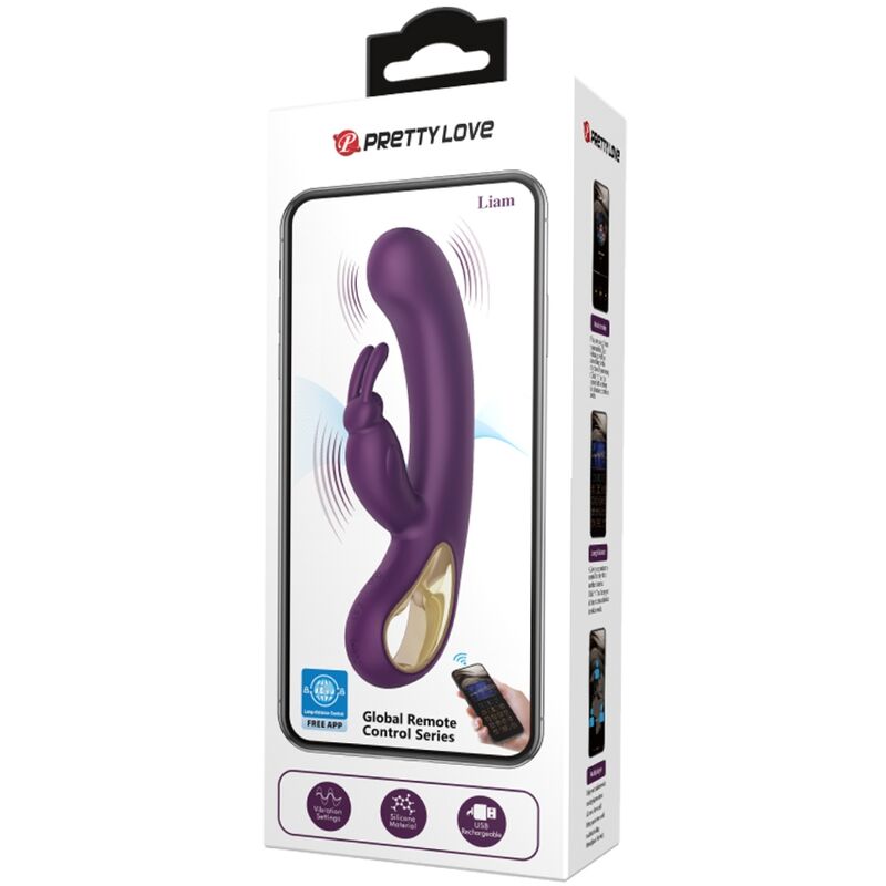 PRETTY LOVE - LIAM VIBRATORE RABBIT E STIMOLATORE DEL PUNTO G VIOLA – Vibratori di coniglio – foto 4