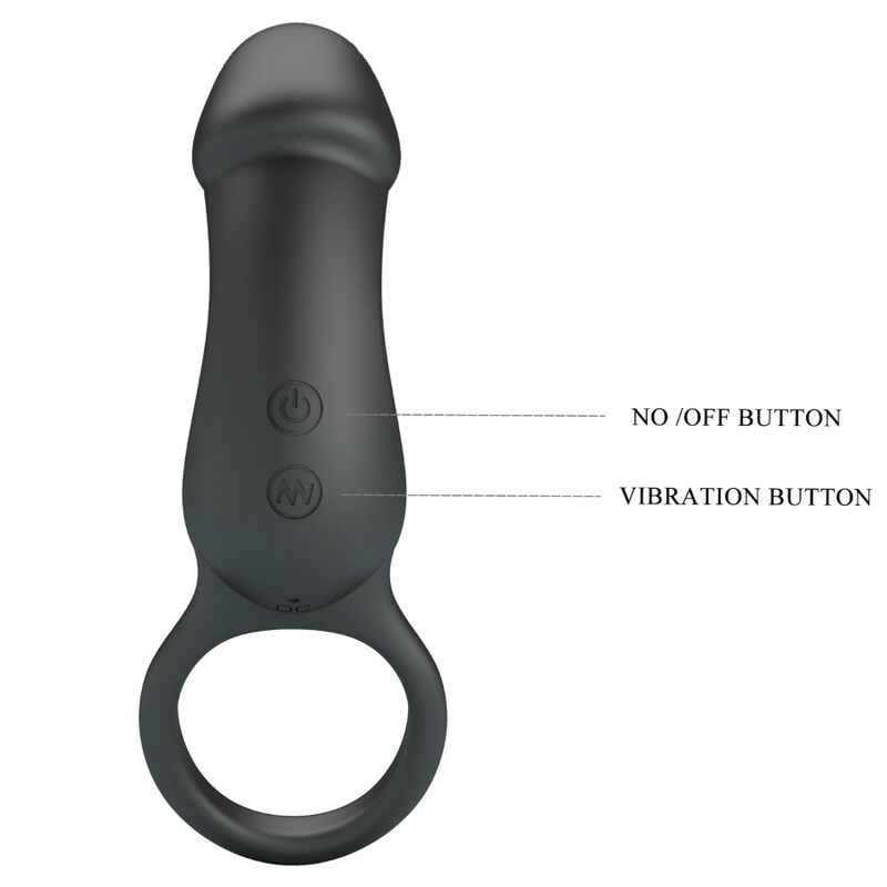 PRETTY LOVE - TRAE ANELLO VIBRANTE CON STIMOLATORE NERO – Cockring con vibrazione – foto 5