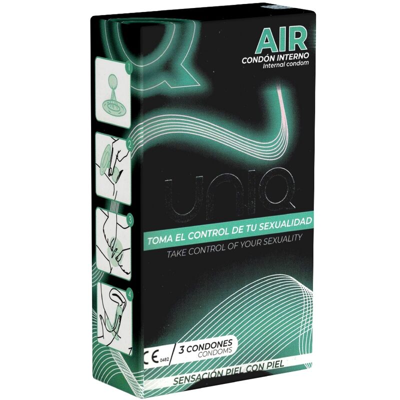 UNIQ - PRESERVATIVO FEMMINILE SENZA LATTICE AIR 3 UNITÀ – Senza latex