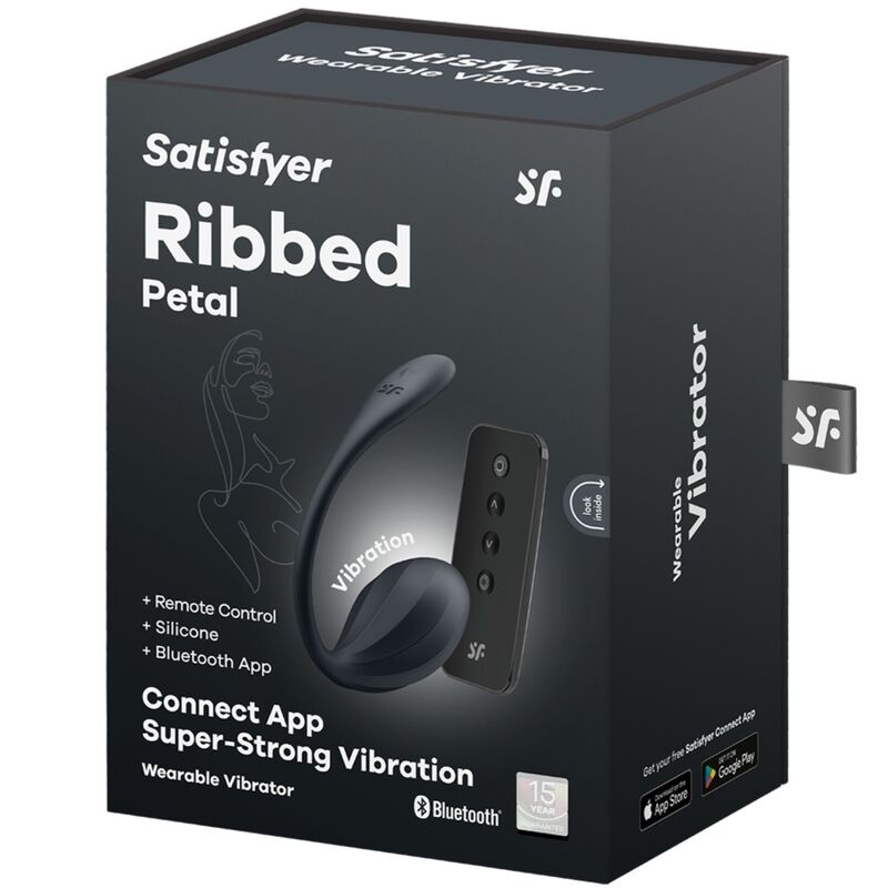 SATISFYER - RIBBED PETAL STIMOLATORE PUNTO G TELECOMANDO NERO APP GRATUITA – Vibratori con APP – foto 7