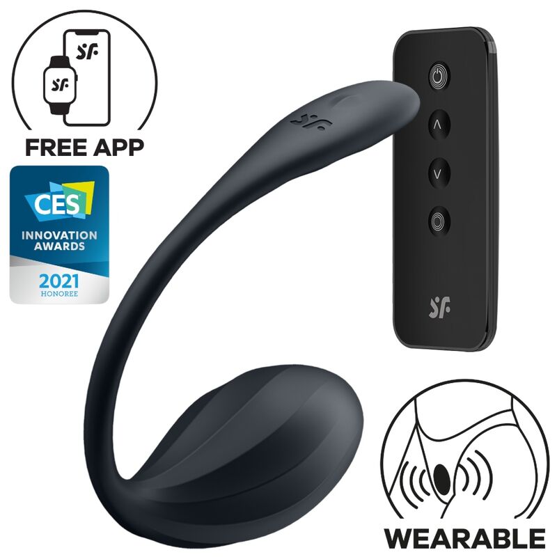 SATISFYER - RIBBED PETAL STIMOLATORE PUNTO G TELECOMANDO NERO APP GRATUITA – Vibratori con APP