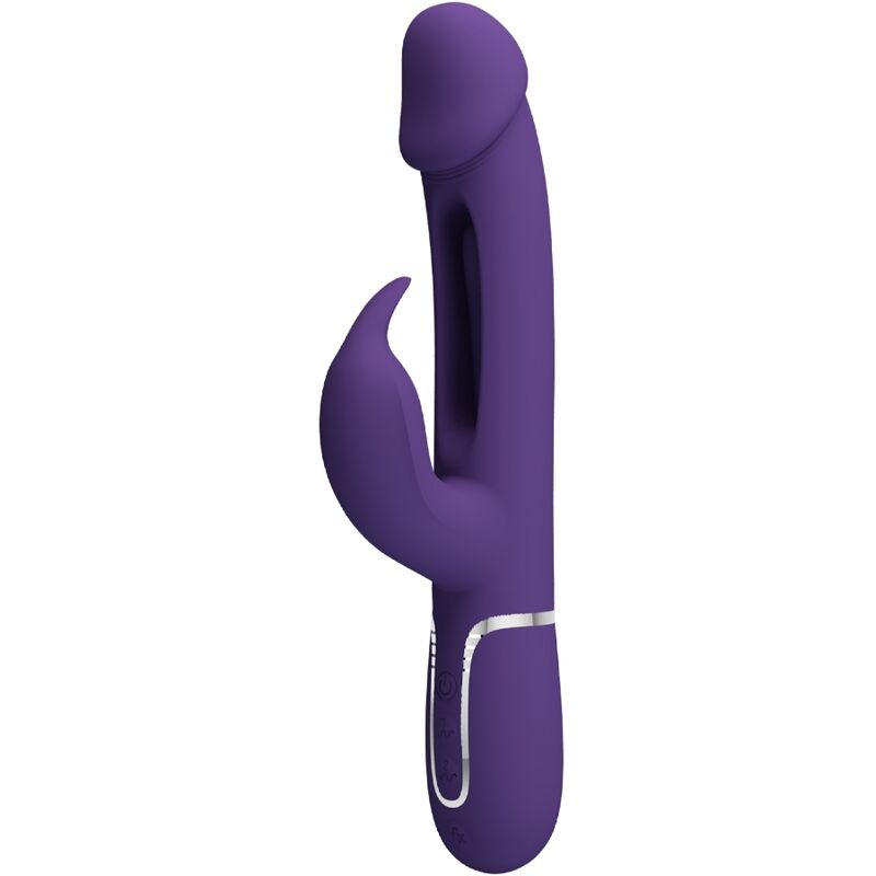 PRETTY LOVE - VIBRATORE MULTIFUNZIONE KAMPAS RABBIT 3 IN 1 CON LINGUA VIOLA – Vibratori di coniglio – foto 2