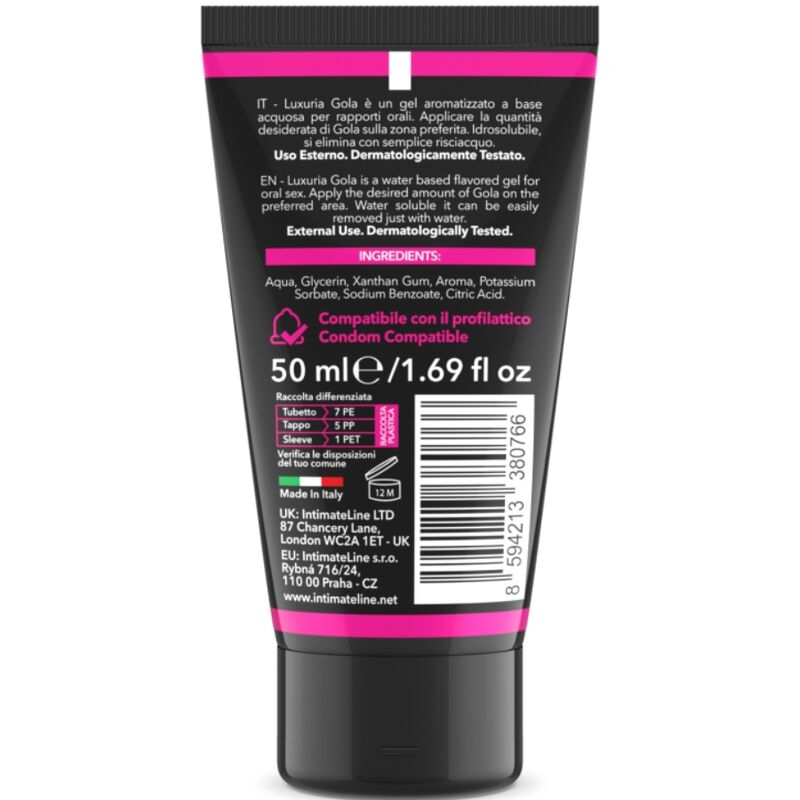 INTIMATELINE LUXURIA - GEL PER SESSO ORALE GUSTO CILIEGIA 50 ML – Per il sesso orale – foto 2