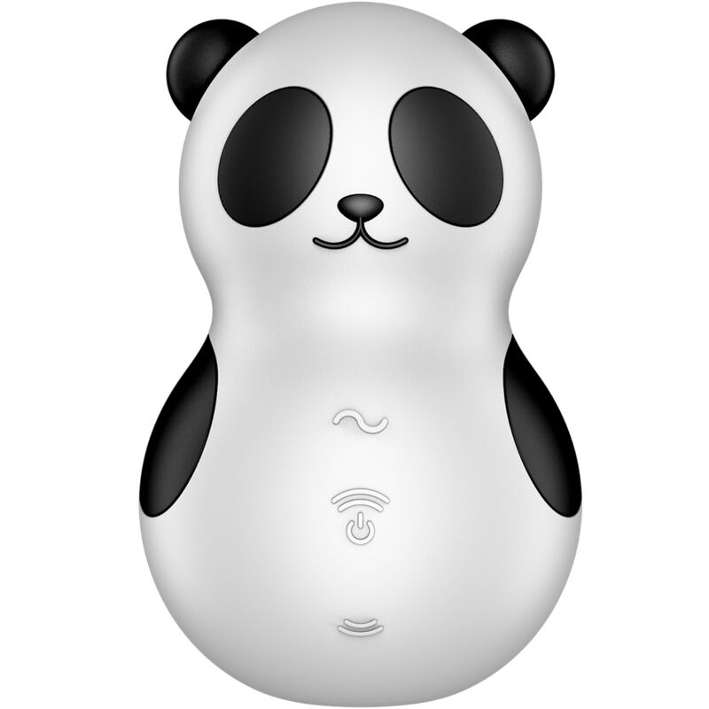 SATISFYER - POCKET PANDA STIMOLATORE E VIBRATORE IN BIANCO E NERO – Stimolatore d'aria con vibrazione