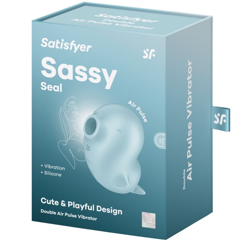 SATISFYER - SASSY SEAL STIMOLATORE E VIBRATORE BLU – Stimolatore d'aria con vibrazione – foto 6