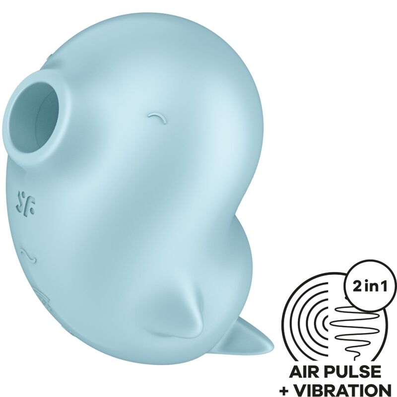 SATISFYER - SASSY SEAL STIMOLATORE E VIBRATORE BLU – Stimolatore d'aria con vibrazione – foto 2