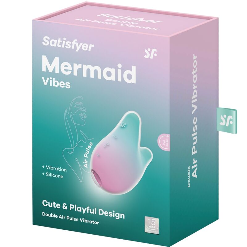 SATISFYER - MERMAID VIBES STIMOLATORE E VIBRATORE MENTA E ROSA – Stimolatore d'aria con vibrazione – foto 5
