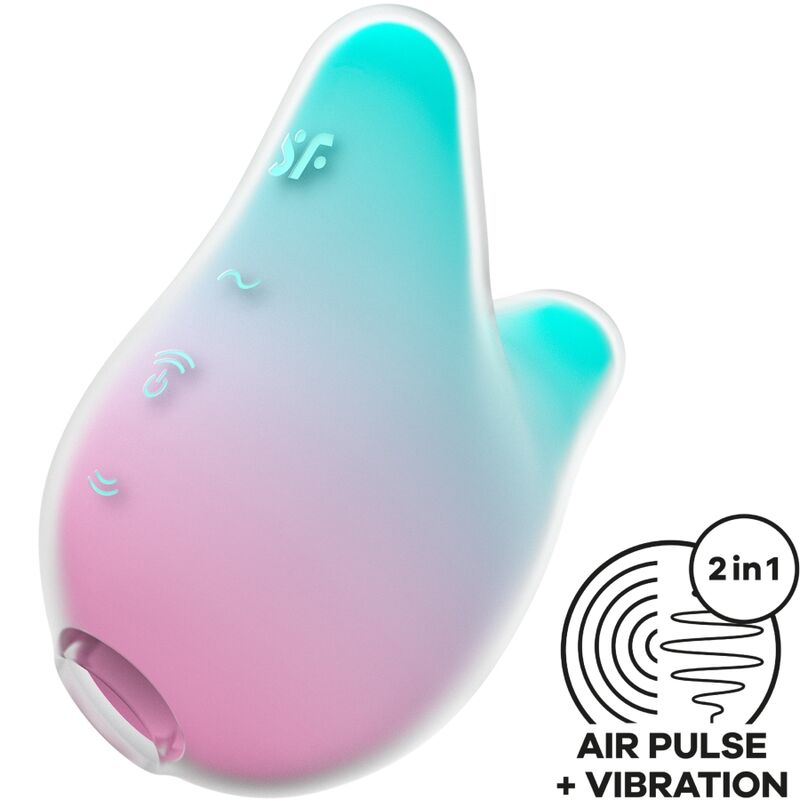 SATISFYER - MERMAID VIBES STIMOLATORE E VIBRATORE MENTA E ROSA – Stimolatore d'aria con vibrazione