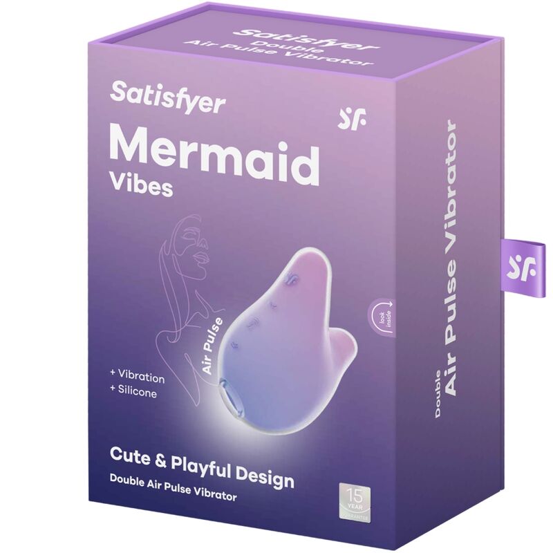 SATISFYER - MERMAID VIBES STIMOLATORE E VIBRATORE VIOLA E ROSA – Stimolatore d'aria con vibrazione – foto 6