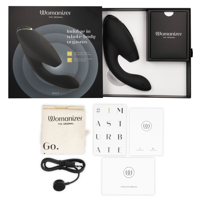 WOMANIZER - DUO 2 STIMOLATORE NERO – Stimolatore d'aria con vibrazione – foto 6