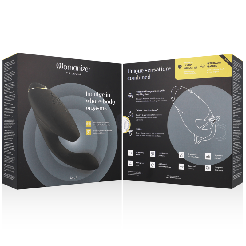 WOMANIZER - DUO 2 STIMOLATORE NERO – Stimolatore d'aria con vibrazione – foto 7