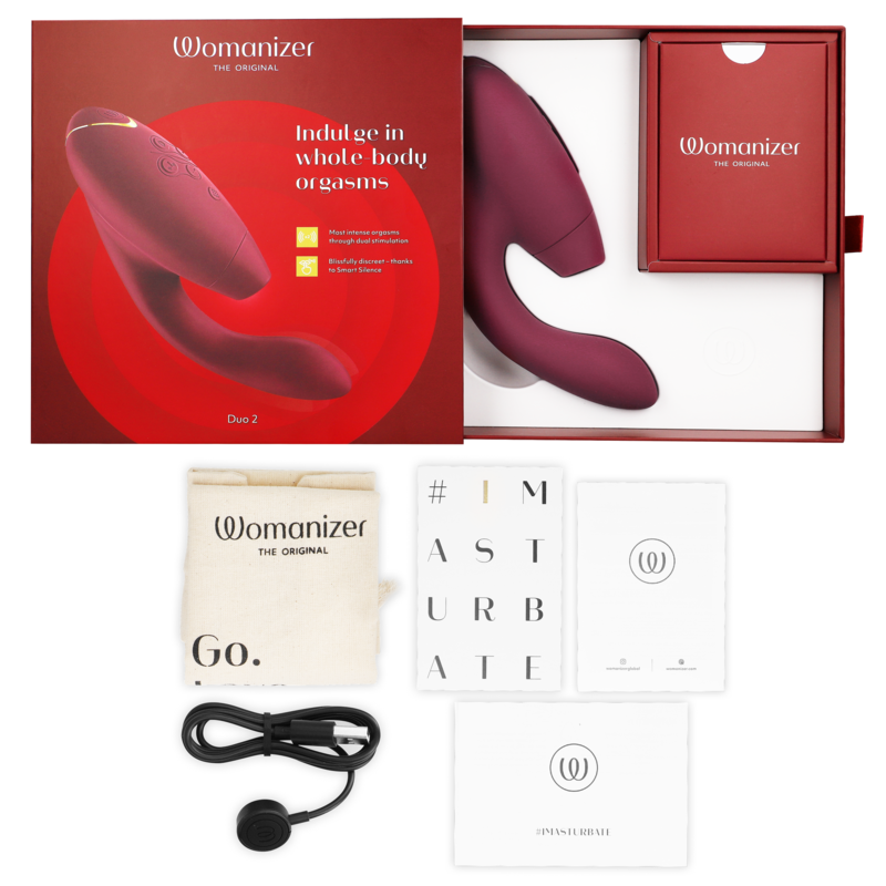 WOMANIZER - STIMOLATORE DUO 2 BORDEAUX – Stimolatore d'aria con vibrazione – foto 6