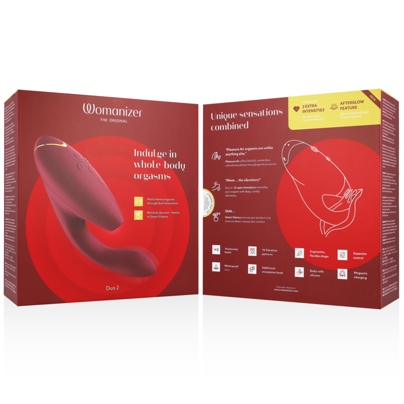 WOMANIZER - STIMOLATORE DUO 2 BORDEAUX – Stimolatore d'aria con vibrazione – foto 7