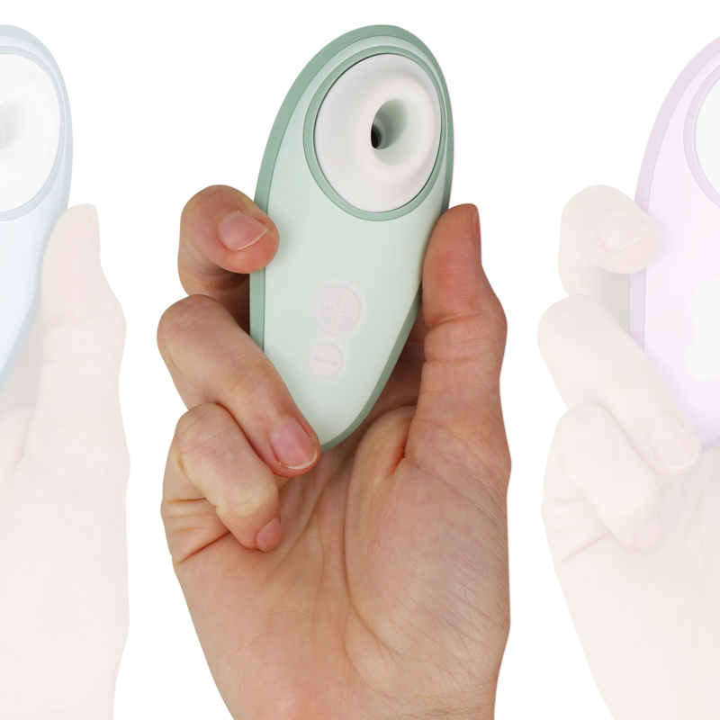 WOMANIZER - LIBERTY 2 STIMOLATORE CLITORIDEO E ASPIRAZIONE VERDE CHIARO – Stimolatore d'aria con vibrazione – foto 4