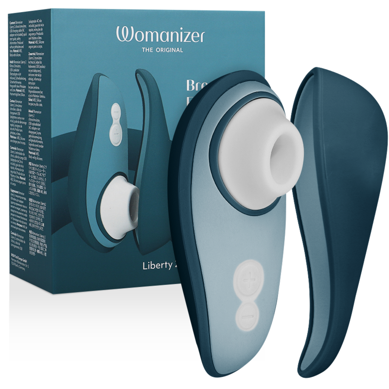 WOMANIZER - LIBERTY 2 STIMOLATORE CLITORIDEO E ASPIRAZIONE BLU – Stimolatore d'aria con vibrazione