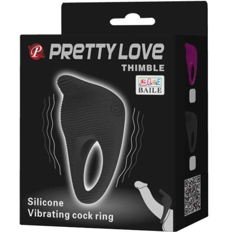PRETTY LOVE - THIMBLE ANELLO VIBRATORE NERO – Cockring con vibrazione – foto 8