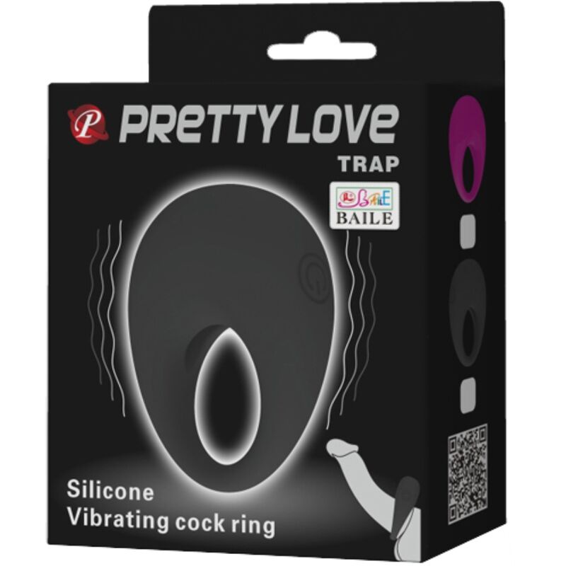 PRETTY LOVE - TRAP ANELLO VIBRATORE NERO – Cockring con vibrazione – foto 8