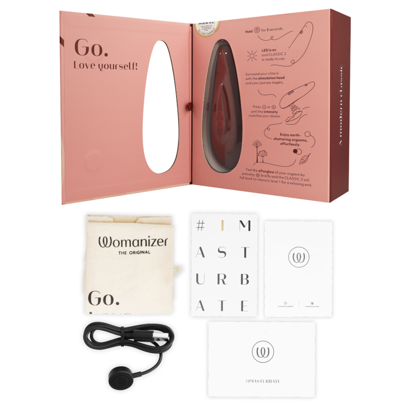 WOMANIZER - CLASSIC 2 STIMOLATORE CLITORALE BORDEAUX – Stimolatore dell'aria nessuna vibrazione – foto 6