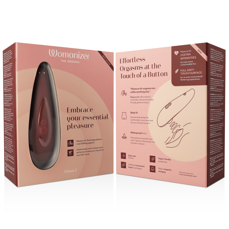 WOMANIZER - CLASSIC 2 STIMOLATORE CLITORALE BORDEAUX – Stimolatore dell'aria nessuna vibrazione – foto 7