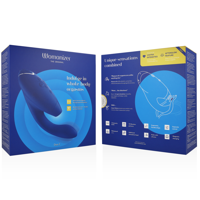 WOMANIZER - STIMOLATORE DUO 2 BLU – Stimolatore d'aria con vibrazione – foto 7