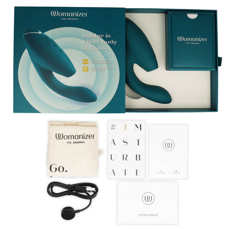 WOMANIZER - STIMOLATORE DUO 2 BLU PETROL – Stimolatore d'aria con vibrazione – foto 6