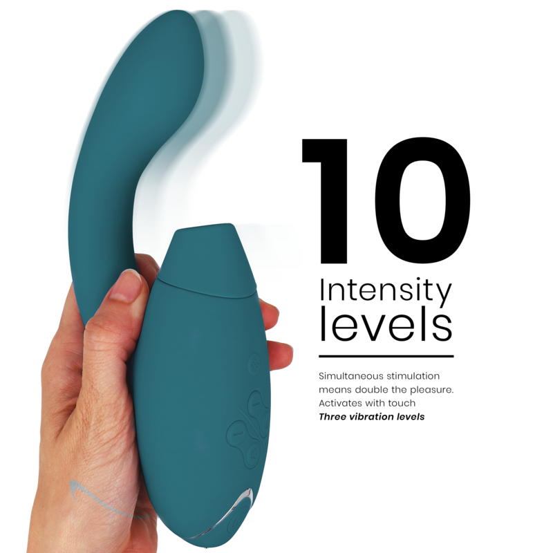 WOMANIZER - STIMOLATORE DUO 2 BLU PETROL – Stimolatore d'aria con vibrazione – foto 4