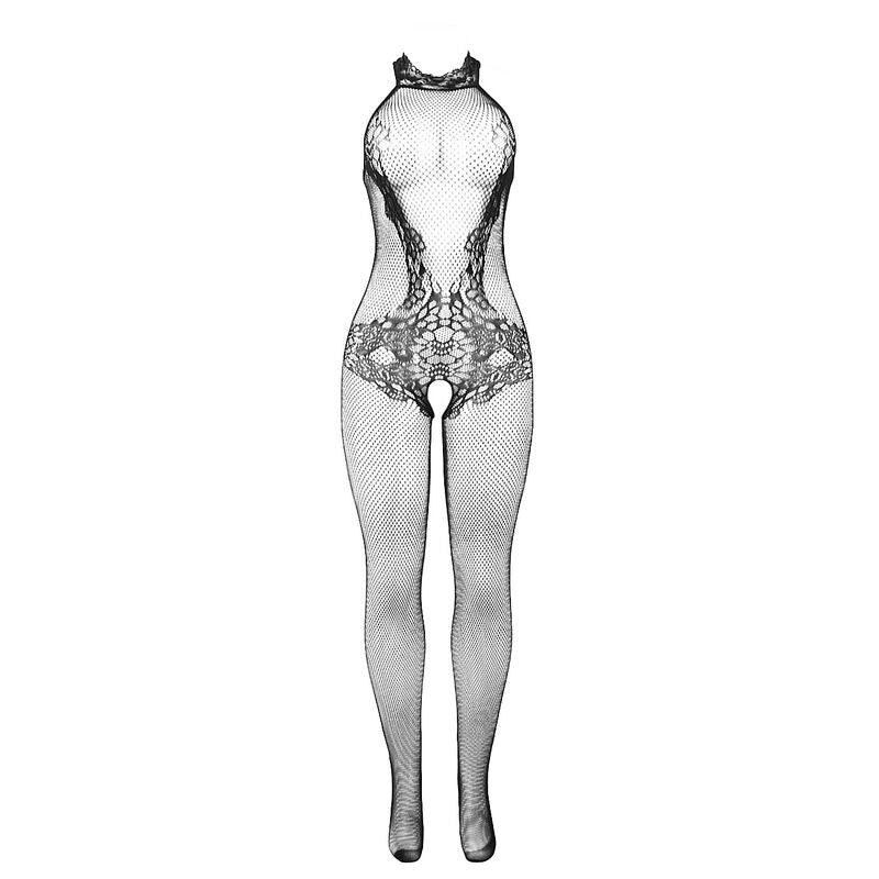 SUBBLIME - 951801 BODYSTOCKING A RETE E PIZZO SENZA CAVALLO CON COLLO ALTO NERO TAGLIA UNICA – Bodystocking – foto 5