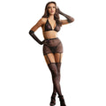 SUBBLIME - 952174 BODYSTOCKING A RETE CON GUANTI E STRASS NERO TAGLIA UNICA – Bodystocking