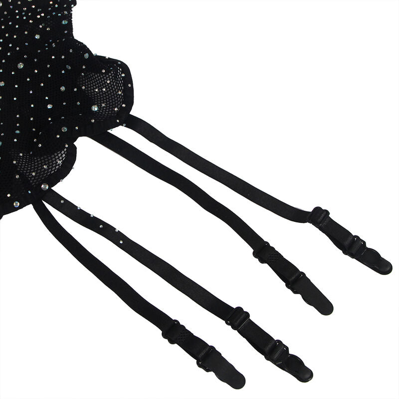 SUBBLIME - 952174 BODYSTOCKING A RETE CON GUANTI E STRASS NERO TAGLIA UNICA – Bodystocking – foto 7