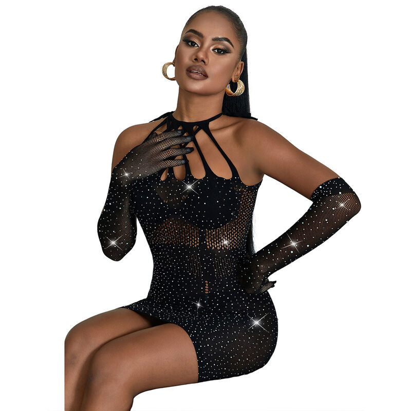SUBBLIME - 952235 ABITO A RETE CON STRASS NERO TAGLIA UNICA – Abiti sexy – foto 3