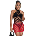 SUBBLIME - 952242 VESTITO ELASTICO A RETE DEGRADATA ROSSO E NERO TAGLIA UNICA – Abiti sexy