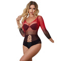 SUBBLIME - 952259 VESTITO ELASTICO A RETE MANICA LUNGA SFUMATO ROSSO E NERO TAGLIA UNICA – Abiti sexy