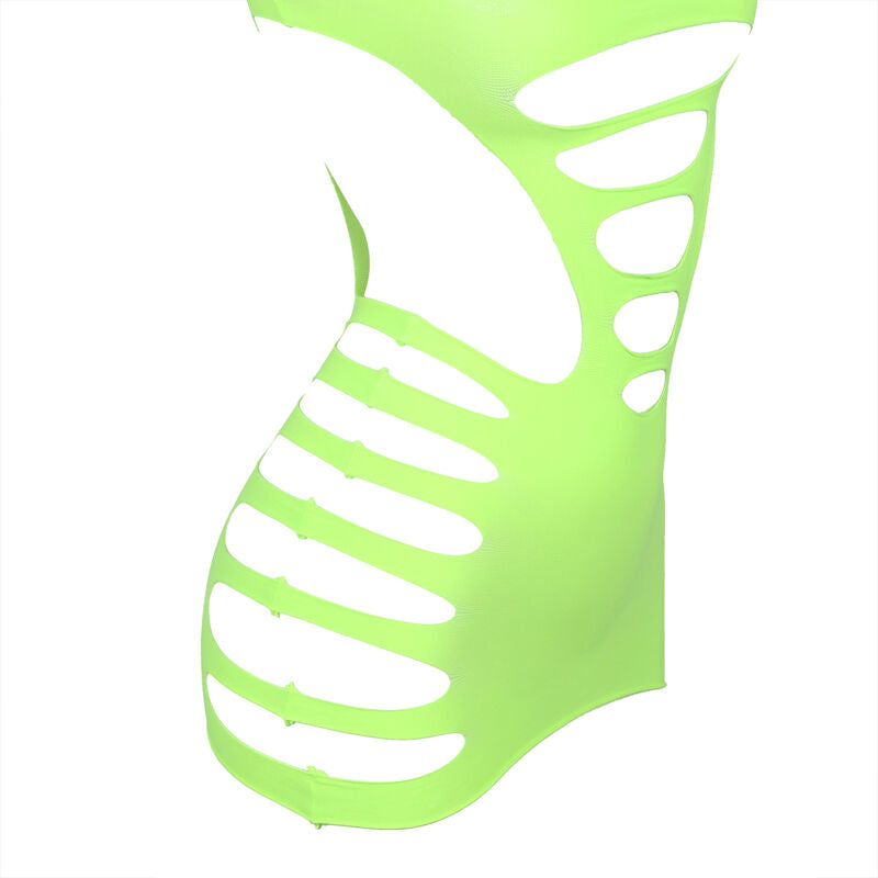SUBBLIME - 952280 VESTITO ELASTICO A RETE MANICA LUNGA VERDE TAGLIA UNICA – Abiti sexy – foto 7