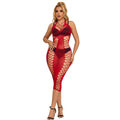 SUBBLIME - 952327 VESTITO LUNGO A RETE ROSSO TAGLIA UNICA – Abiti sexy