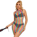 SUBBLIME - 952341 VESTITO A RETE ARCOBALENO TAGLIA UNICA – Abiti sexy