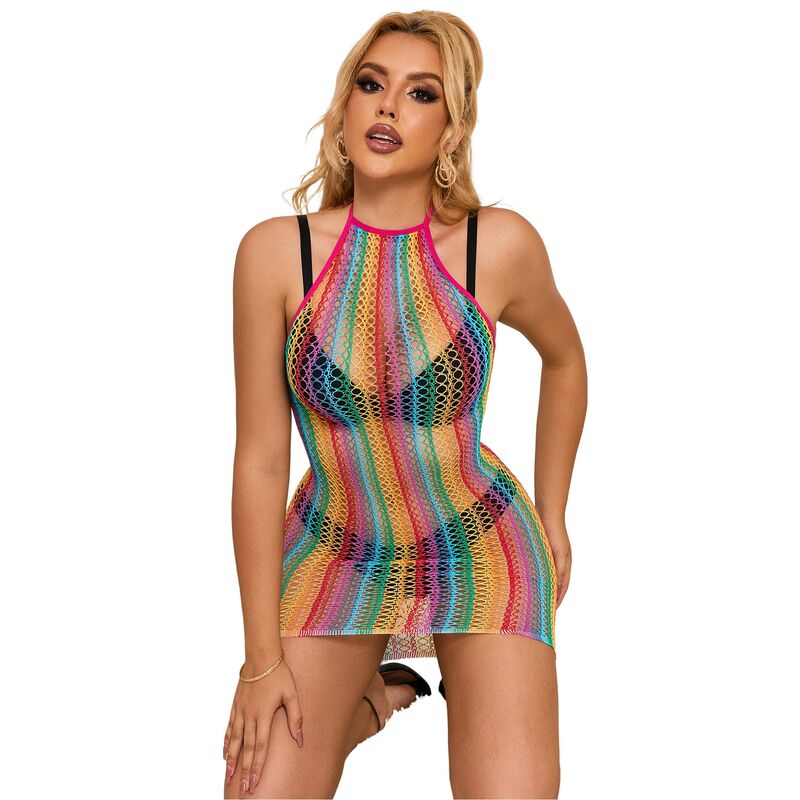 SUBBLIME - 952341 VESTITO A RETE ARCOBALENO TAGLIA UNICA – Abiti sexy – foto 3