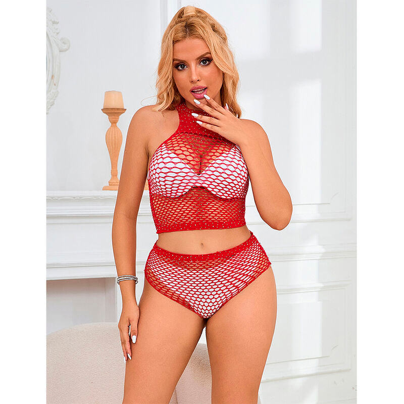SUBBLIME - 952402 SET RETE CON DIAMANTI ROSA TAGLIA UNICA – Top e mutandine – foto 7