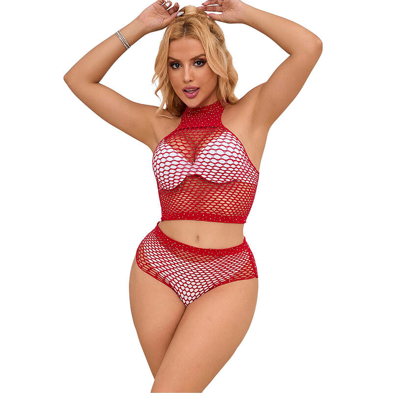 SUBBLIME - 952402 SET RETE CON DIAMANTI ROSA TAGLIA UNICA – Top e mutandine – foto 4